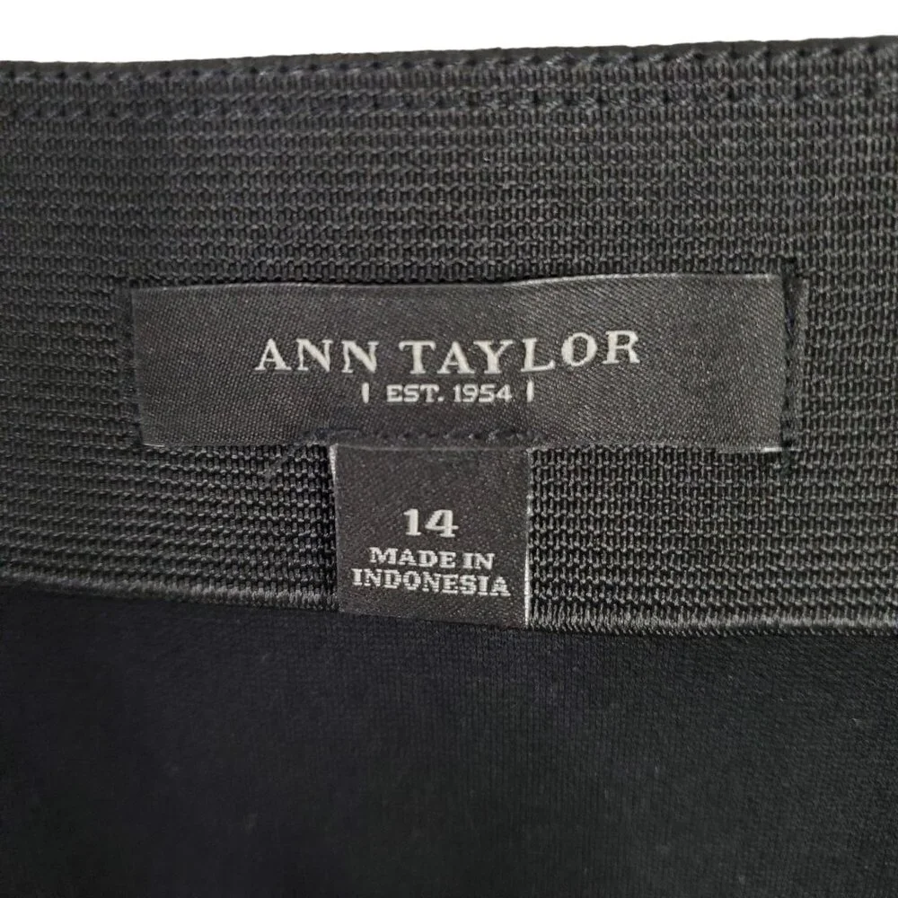 Ann Taylor Size 14 Skirt Button Detail Knee Ponte Knit Pencil Office Capsule
